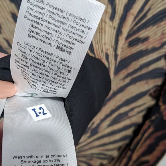 NWT Ganni | Pleated Georgette Blouse In Tiger's Eye - Picture 7 of 16